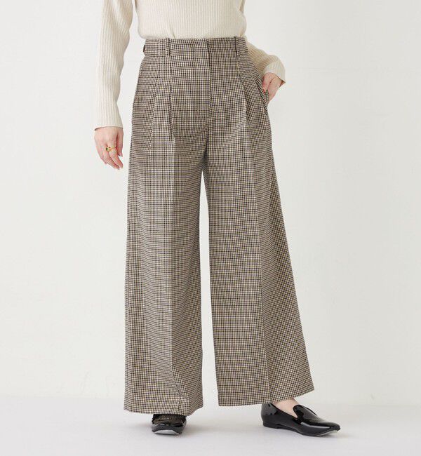 SHIPS Colors 「SHIPS Colors:〈手洗い可能〉 起毛 チェック サイドボタン ワイドパンツ」|その他|