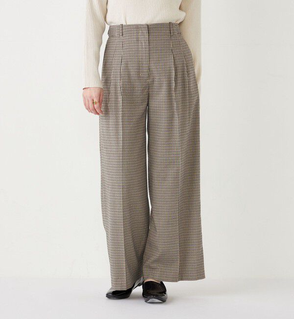 SHIPS Colors 「SHIPS Colors:〈手洗い可能〉 起毛 チェック サイドボタン ワイドパンツ」|その他|