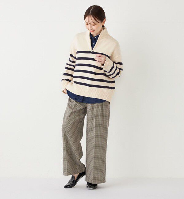 SHIPS Colors 「SHIPS Colors:〈手洗い可能〉 起毛 チェック サイドボタン ワイドパンツ」|その他|