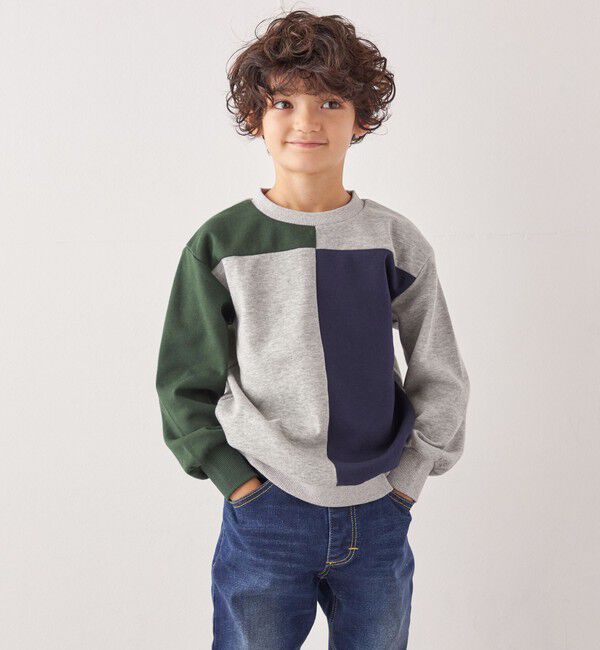 SHIPS any「SHIPS any:〈洗濯機可能〉デザイン ポンチ クルーネック プルオーバー <KIDS>◇」|スウェット・ジャージ|ネイビー