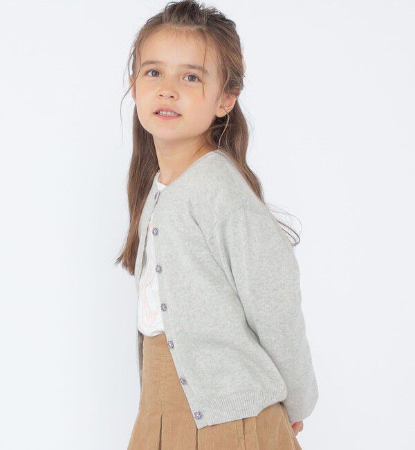 SHIPS KIDS「SHIPS KIDS:100～130cm / リバティ ニット カーディガン」|カーディガン|トップグレー