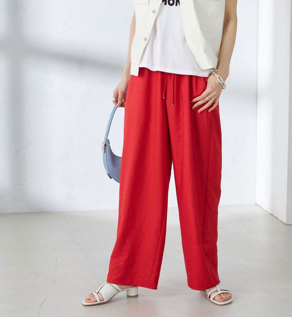SHIPS for women「〈手洗い可能〉ツイル ドロスト パンツ（34 / 35）」|その他|レッド