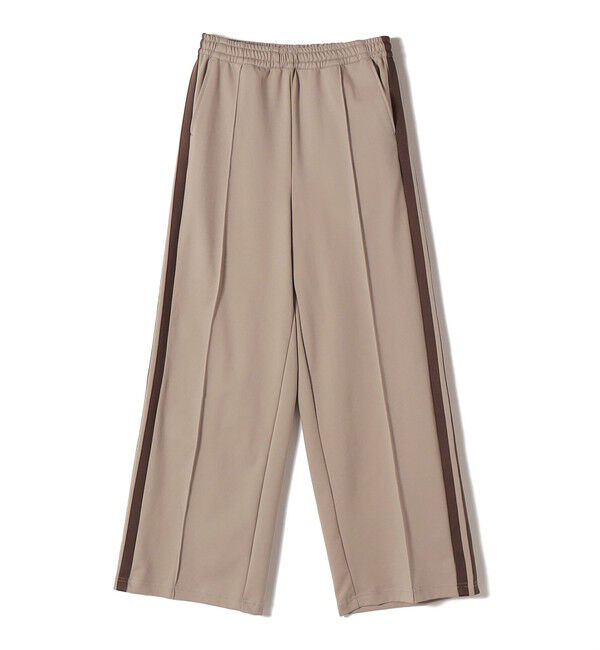 SHIPS for women「SHIPS Primary Navy Label:ピンタック ジャージー ライン パンツ」|その他|ベージュ