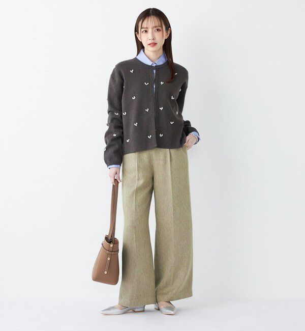 SHIPS Colors 「SHIPS Colors:〈手洗い可能〉カラー ミックス ツイード ボタン ワイドパンツ◇」|その他|