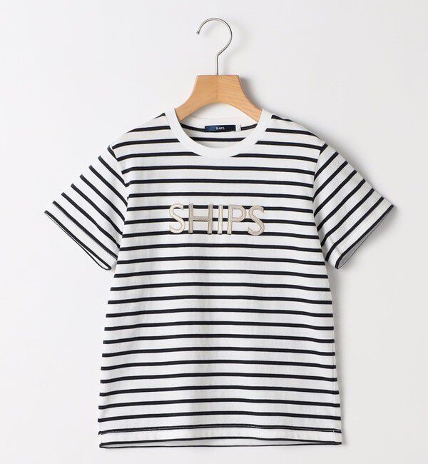 SHIPS KIDS「SHIPS KIDS:140～160cm / SHIPS ロゴ 半袖Tシャツ」|Tシャツ・カットソー|ホワイト系