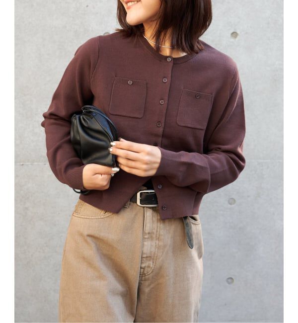 OUTDOOR PRODUCTS Usual Things「コットンスムースポケットコンパクトカーディガン」|カーディガン|ブラウン