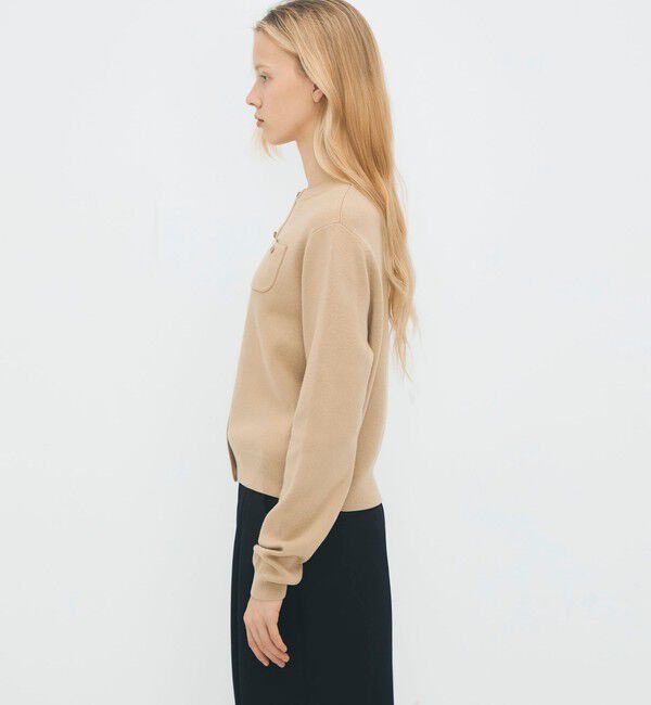 CABaN「コットンカシミヤ クルーネックカーディガン」|カーディガン|