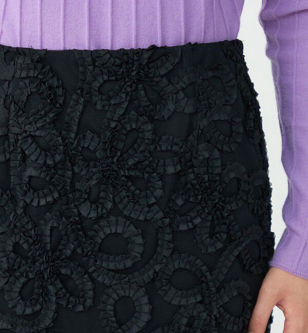 Ballsey「ロゼットチュールエンブロイダリー タイトスカート」|タイト|