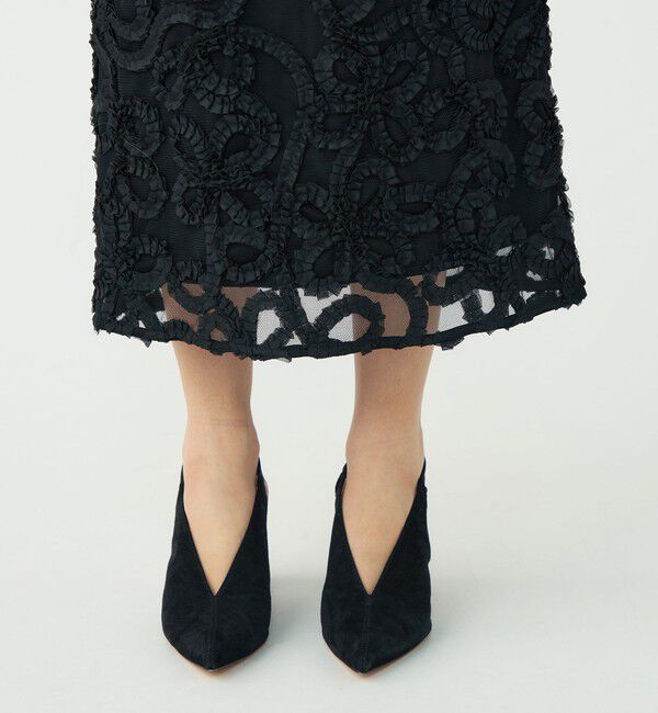 Ballsey「ロゼットチュールエンブロイダリー タイトスカート」|タイト|