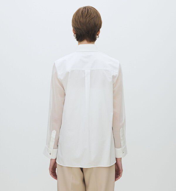 TOMORROWLAND collection「オーガンジーコンビ ビジューカラーシャツ」|シャツ・ブラウス|