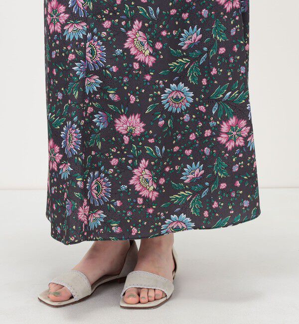 SOULEIADO「ポリエステルサテンプリント ソフトマーメイドワンピース」|ワンピース|