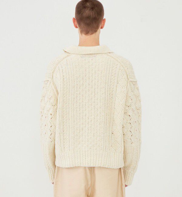 GALERIE VIE「コットンウールアラン オープンカラープルオーバー」|ニット・セーター|