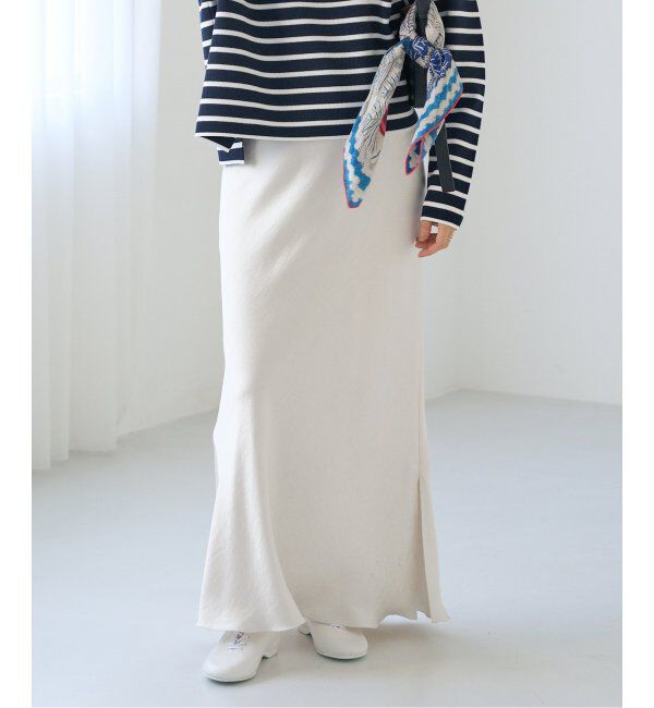 IENA「《追加10》ダブルサテンスカート」|スカート|ホワイト A