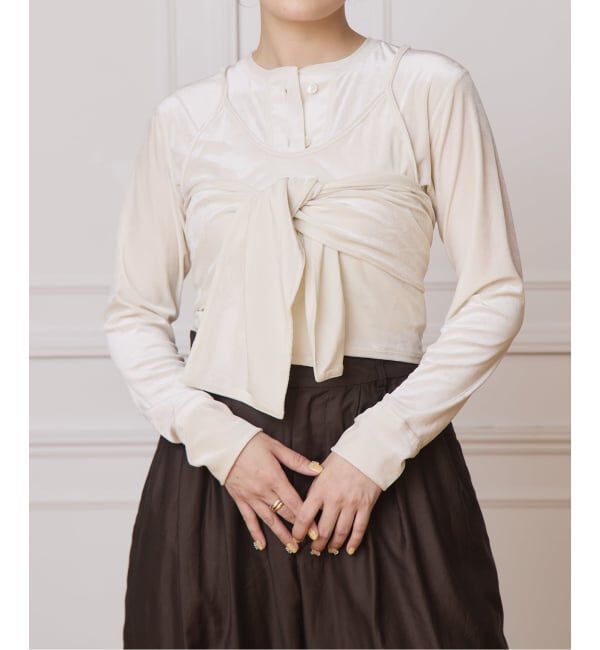 IENA LA BOUCLE「IENA LA BOUCLE トリアセベロアキャミソール」|キャミソール|