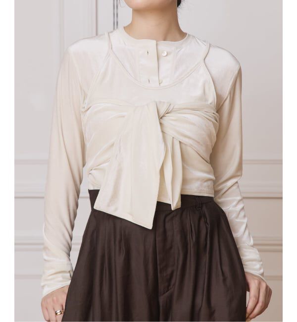 IENA LA BOUCLE「IENA LA BOUCLE トリアセベロアキャミソール」|キャミソール|