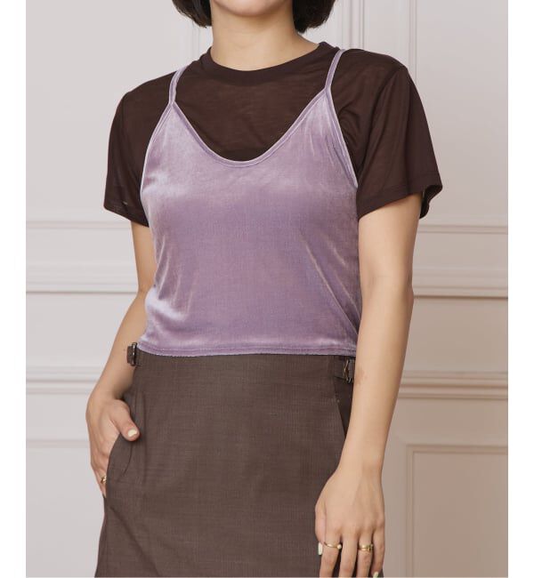 IENA LA BOUCLE「IENA LA BOUCLE トリアセベロアキャミソール」|キャミソール|