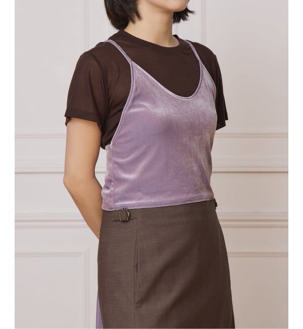 IENA LA BOUCLE「IENA LA BOUCLE トリアセベロアキャミソール」|キャミソール|