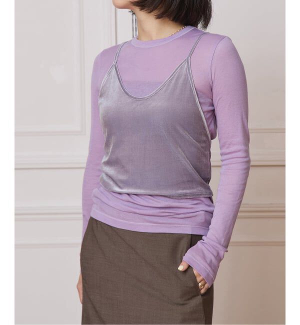 IENA LA BOUCLE「IENA LA BOUCLE トリアセベロアキャミソール」|キャミソール|