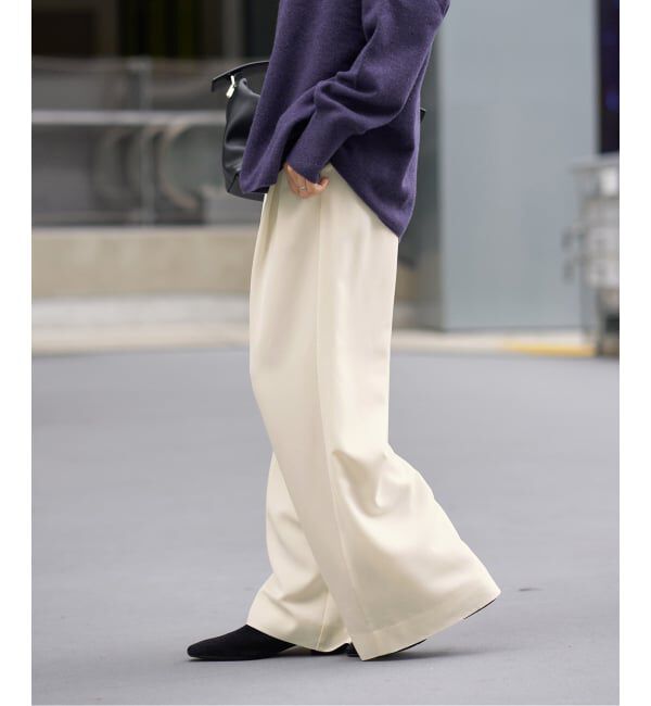 IENA「ウォッシャブル アセテートツイルタックパンツ」|その他|