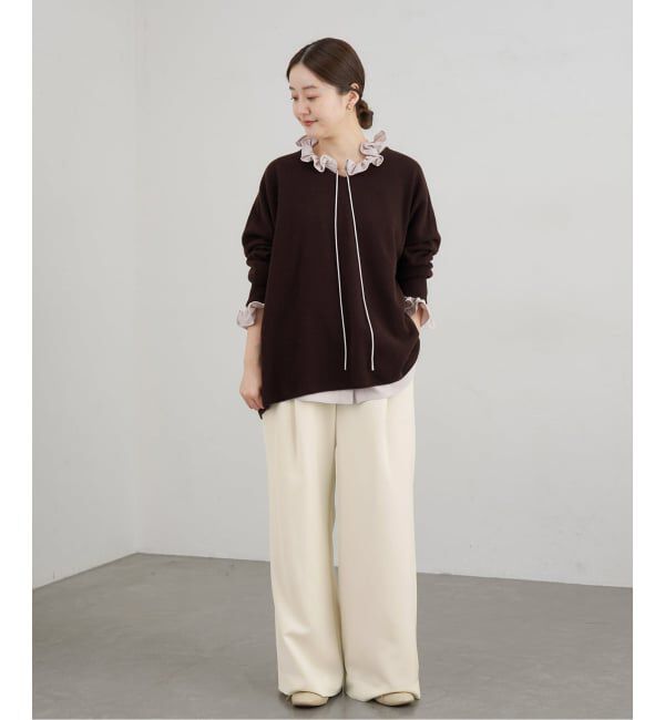 IENA「ウォッシャブル アセテートツイルタックパンツ」|その他|