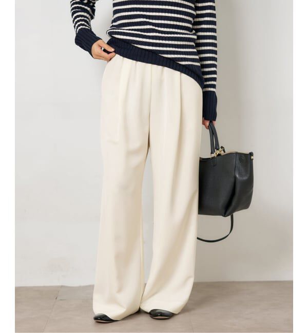 IENA「ウォッシャブル アセテートツイルタックパンツ」|その他|