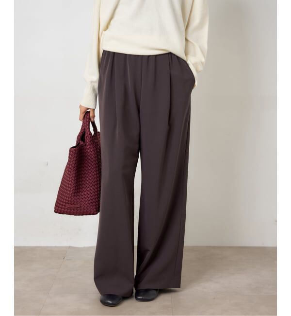 IENA「ウォッシャブル アセテートツイルタックパンツ」|その他|