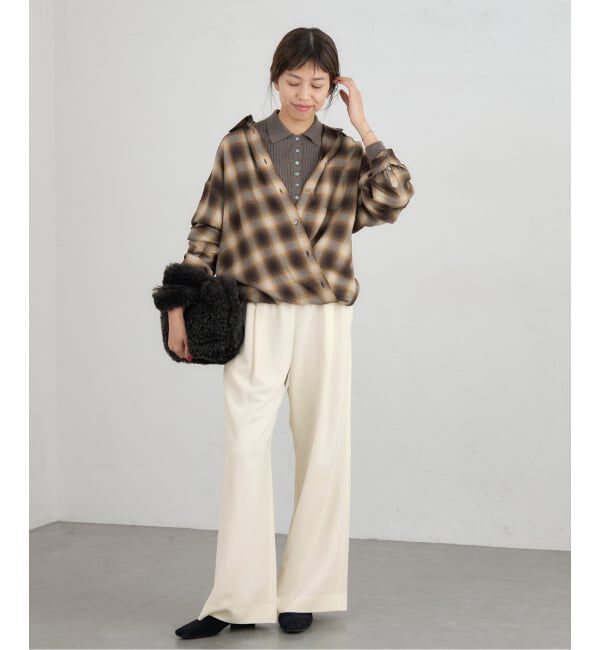 IENA「ウォッシャブル アセテートツイルタックパンツ」|その他|