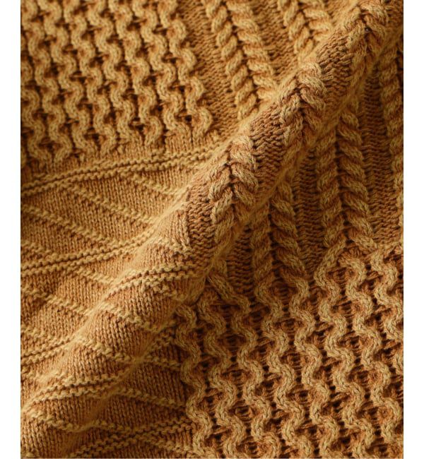 J.S.Homestead「J.S.Homestead / ストーン ウォッシュ ケーブル ヘンリーネック ニット」|ニット・セーター|