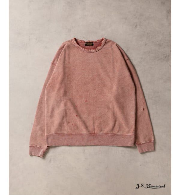 J.S.Homestead「J.S.Homestead / パシフィック 裏毛 ダメージ スウェット」|スウェット・ジャージ|レッド B
