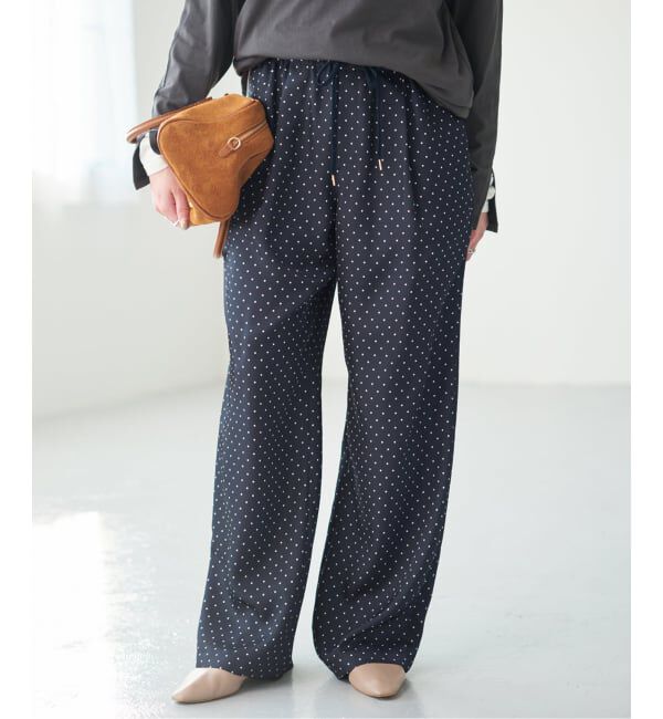 Spick and Span「《予約》ドットツイルイージーパンツ」|その他|ネイビーベース