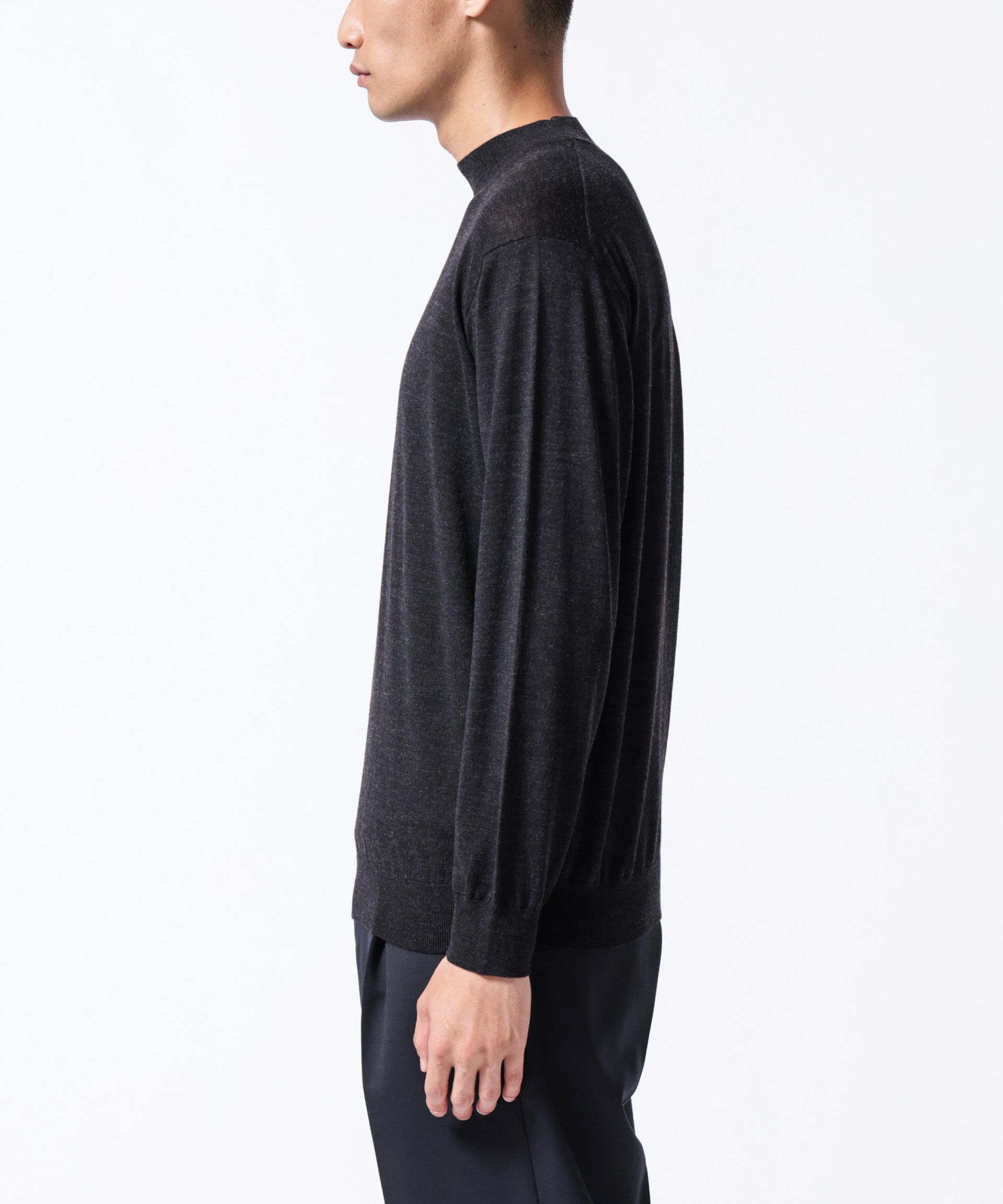 nano･universe「「ASSEMBLANC」BRISBANEベンチレーションモックネックプルオーバー」|ニット・セーター|