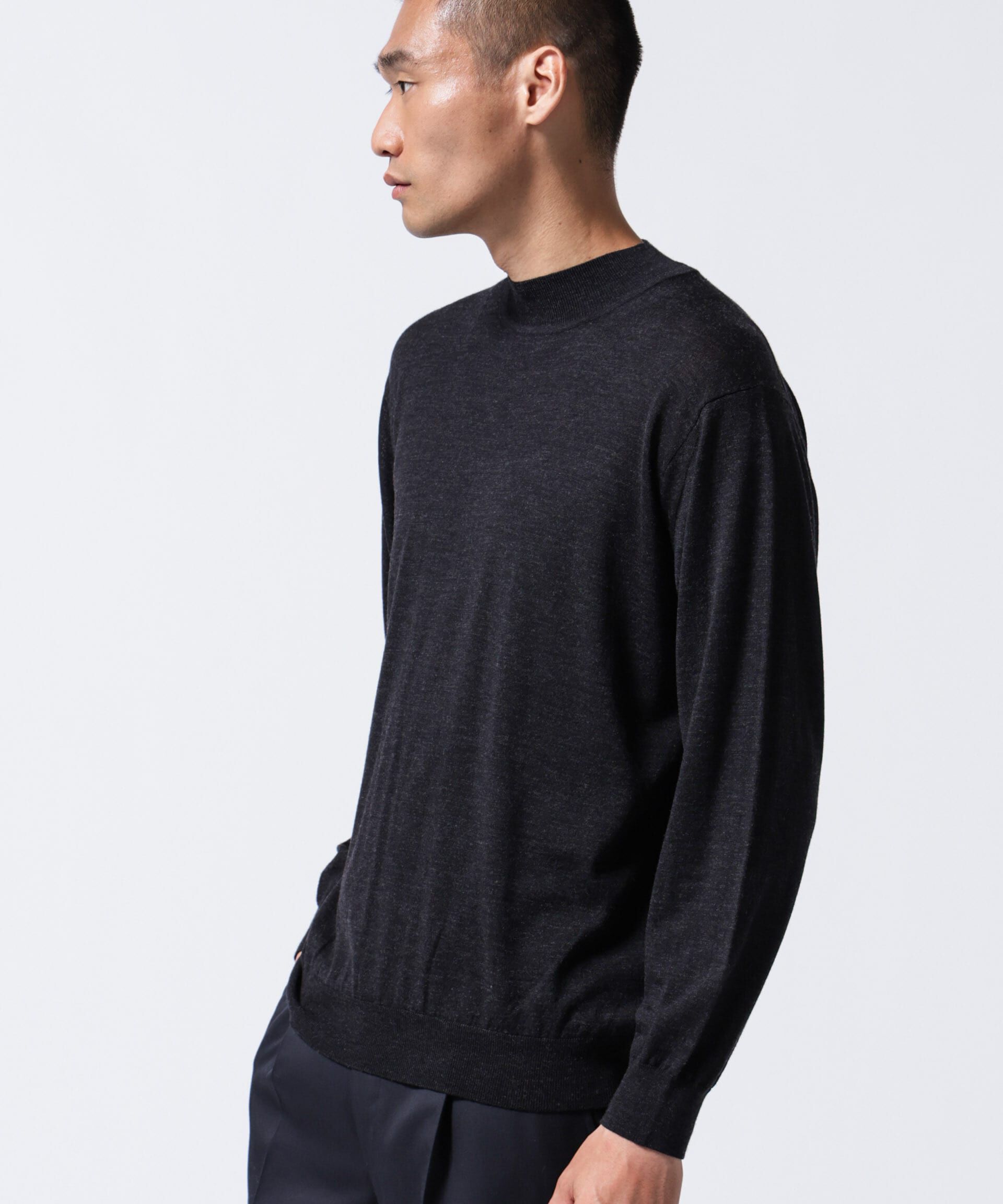 nano･universe「「ASSEMBLANC」BRISBANEベンチレーションモックネックプルオーバー」|ニット・セーター|