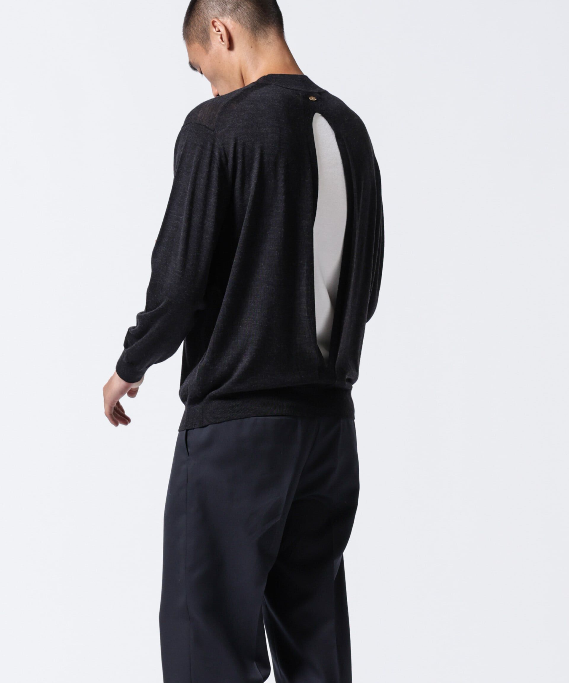 nano･universe「「ASSEMBLANC」BRISBANEベンチレーションモックネックプルオーバー」|ニット・セーター|