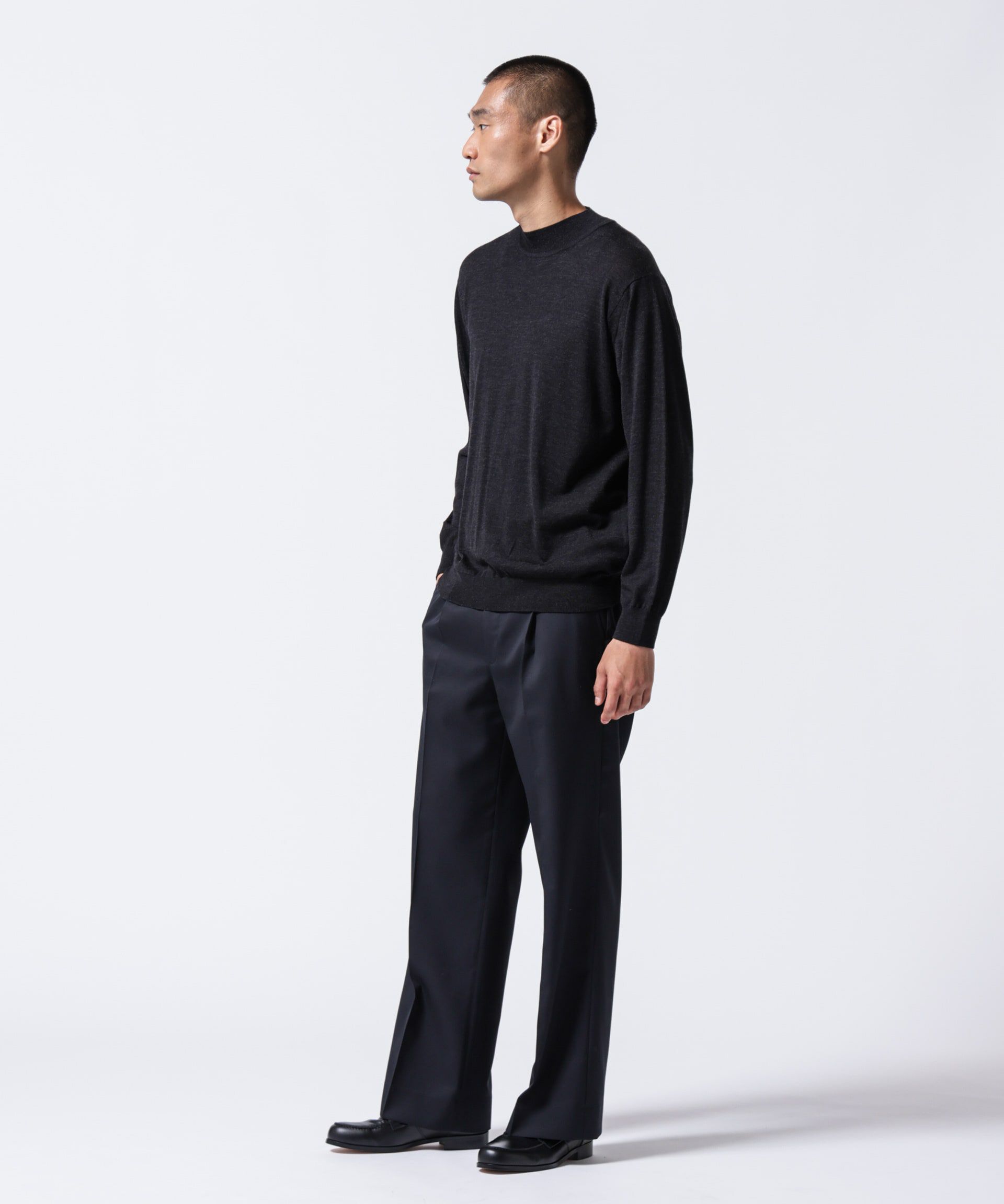 nano･universe「「ASSEMBLANC」BRISBANEベンチレーションモックネックプルオーバー」|ニット・セーター|