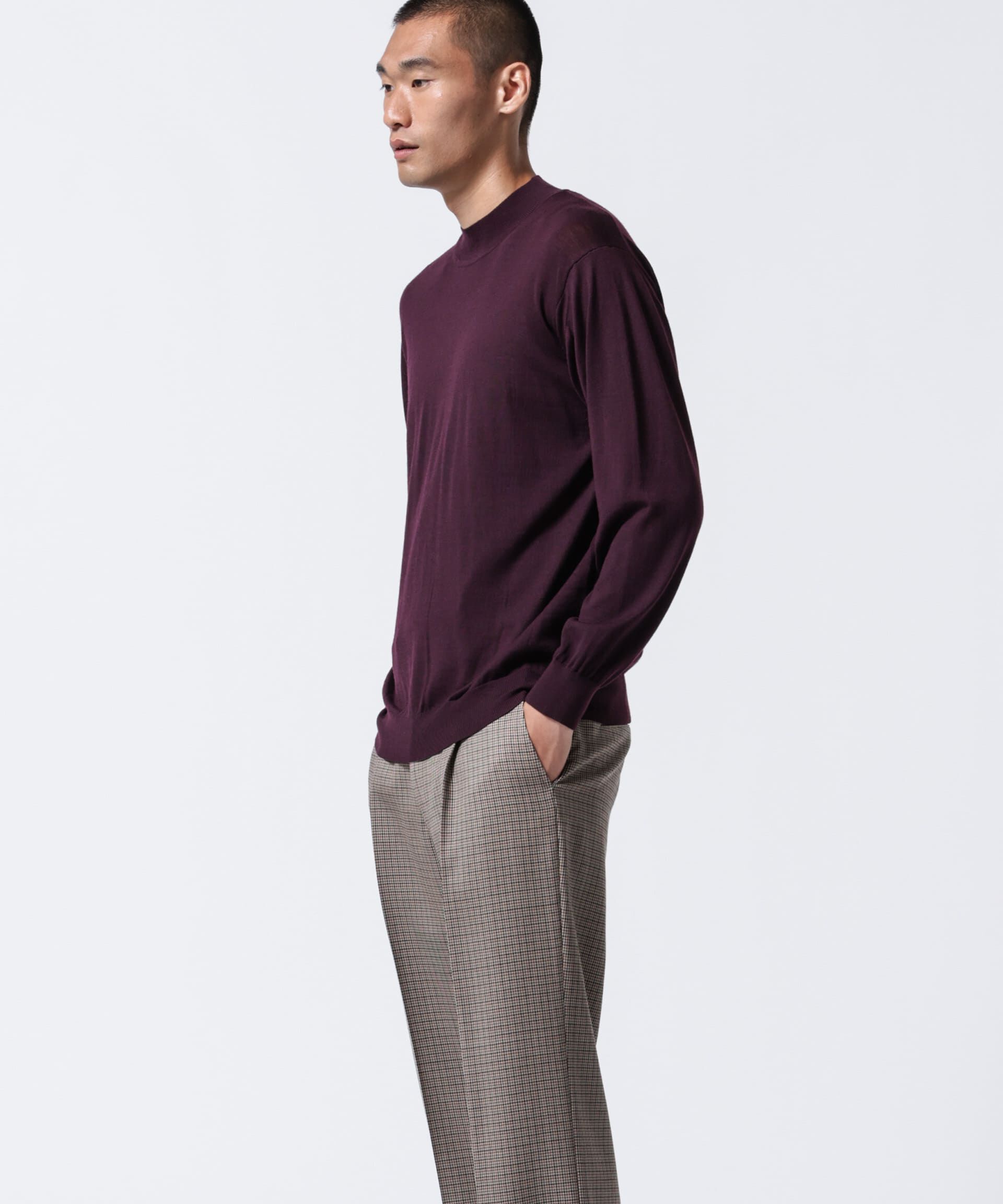 nano･universe「「ASSEMBLANC」BRISBANEベンチレーションモックネックプルオーバー」|ニット・セーター|