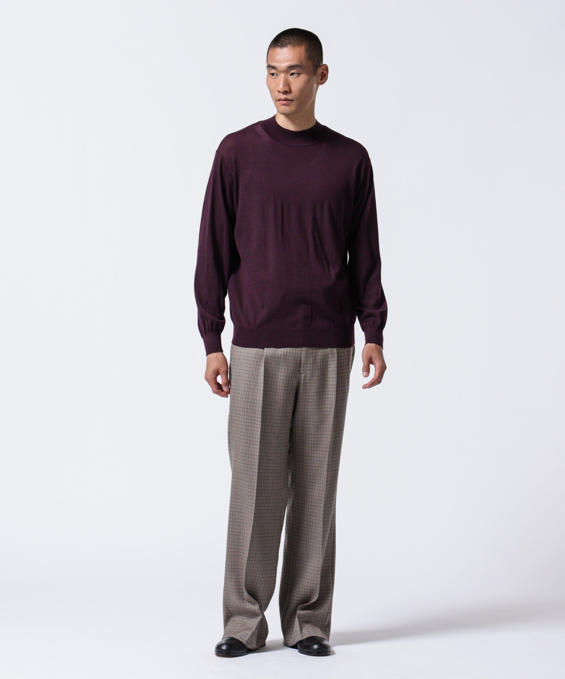 nano･universe「「ASSEMBLANC」BRISBANEベンチレーションモックネックプルオーバー」|ニット・セーター|