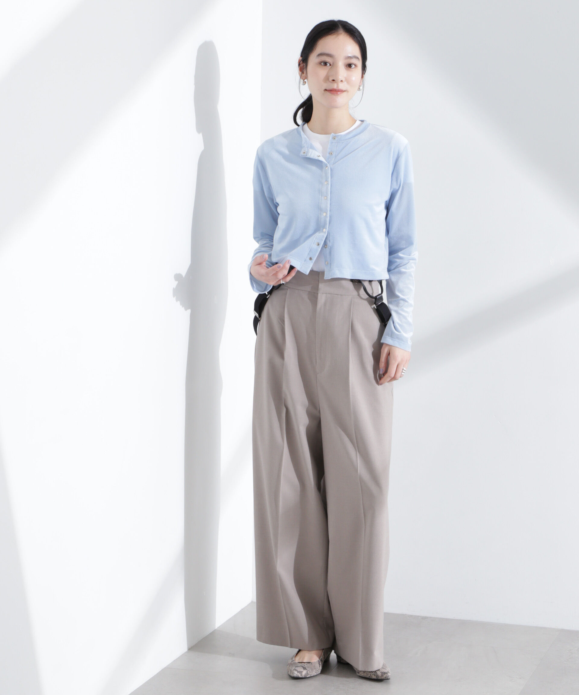 nano･universe「シアーベロアメニーボタンカーディガン」|Tシャツ・カットソー|