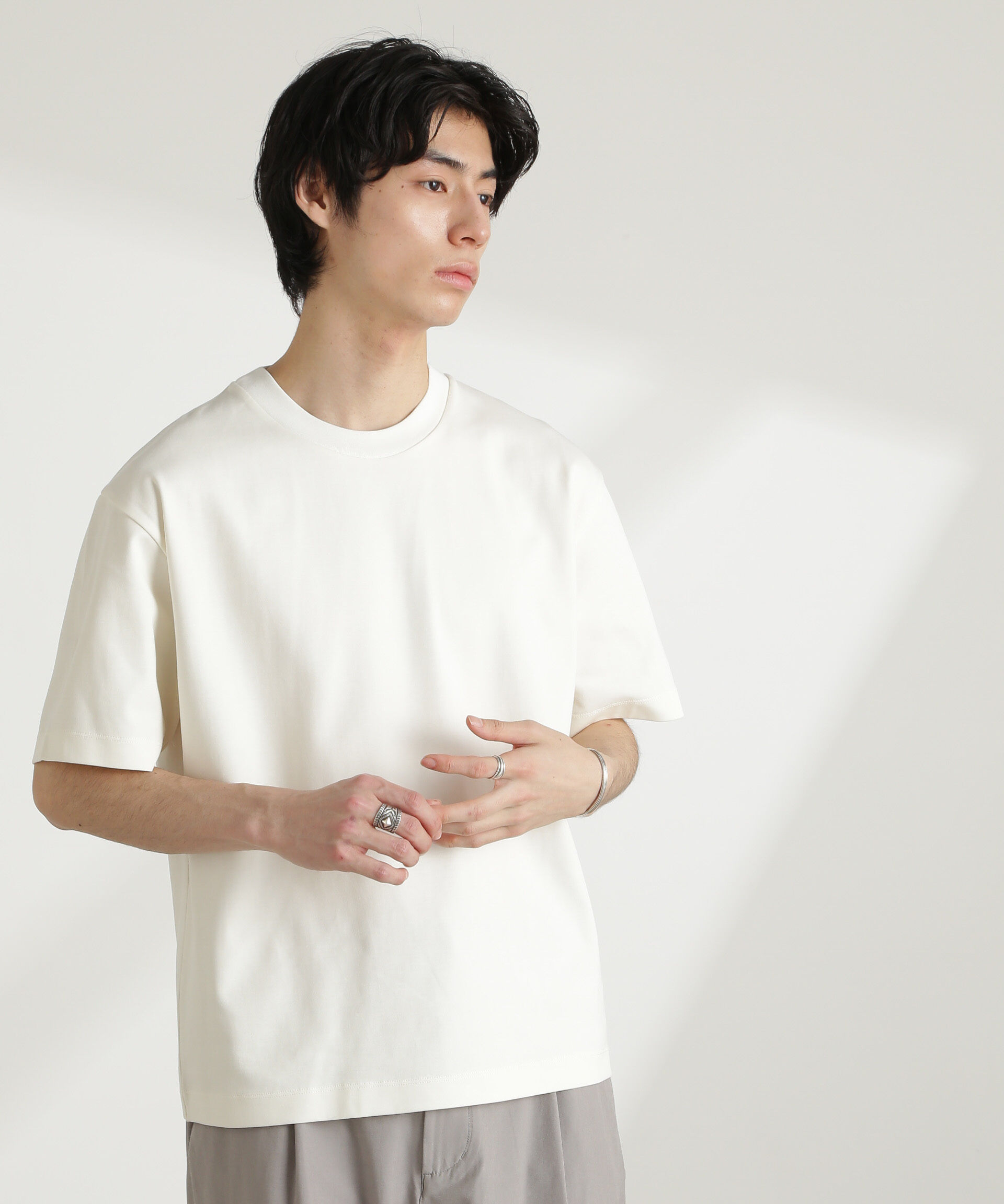 nano･universe「ダブルスムースクルーネックBIGTシャツ 半袖」|Tシャツ・カットソー|