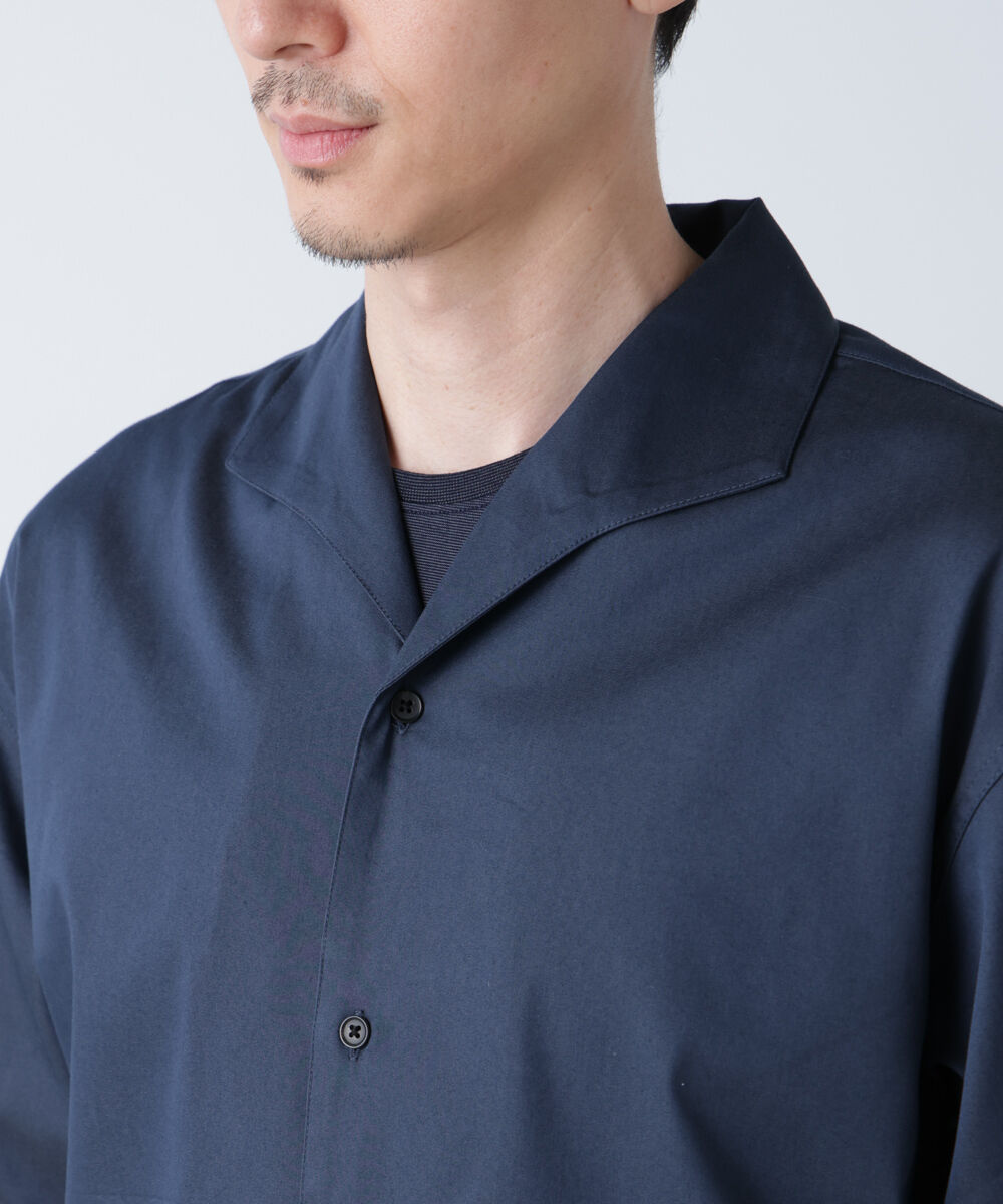 nano･universe「ソラーロライトストレッチワイドカラーシャツ 半袖(セットアップ可)」|シャツ・ブラウス|