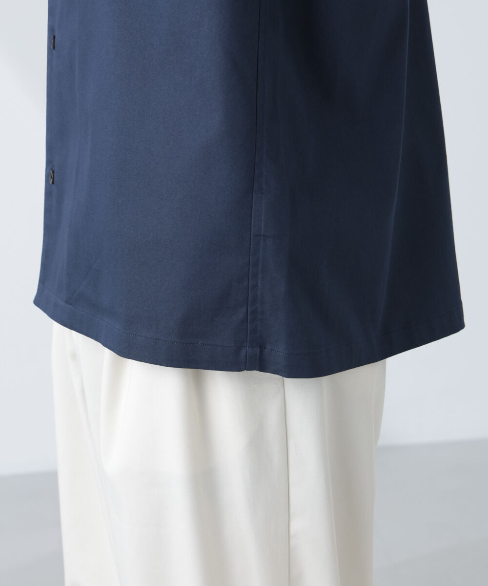 nano･universe「ソラーロライトストレッチワイドカラーシャツ 半袖(セットアップ可)」|シャツ・ブラウス|