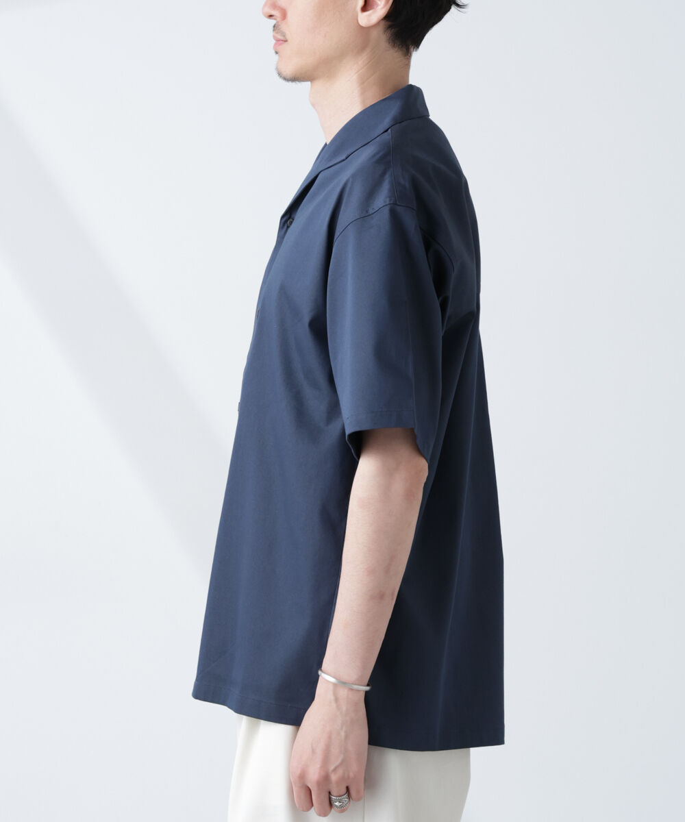 nano･universe「ソラーロライトストレッチワイドカラーシャツ 半袖(セットアップ可)」|シャツ・ブラウス|