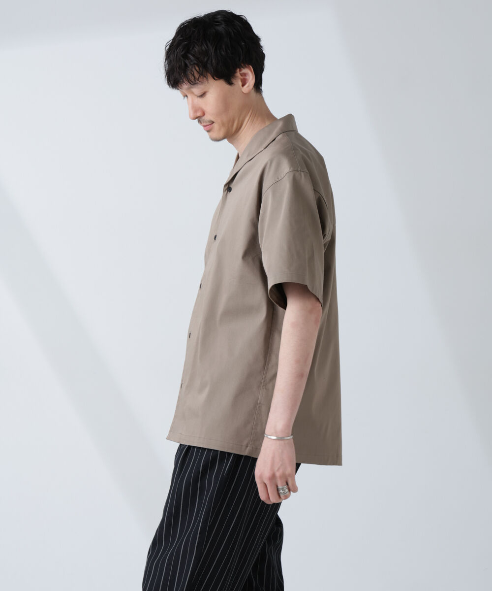 nano･universe「ソラーロライトストレッチワイドカラーシャツ 半袖(セットアップ可)」|シャツ・ブラウス|