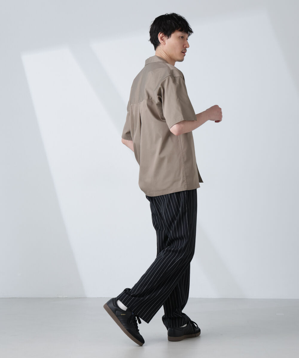 nano･universe「ソラーロライトストレッチワイドカラーシャツ 半袖(セットアップ可)」|シャツ・ブラウス|