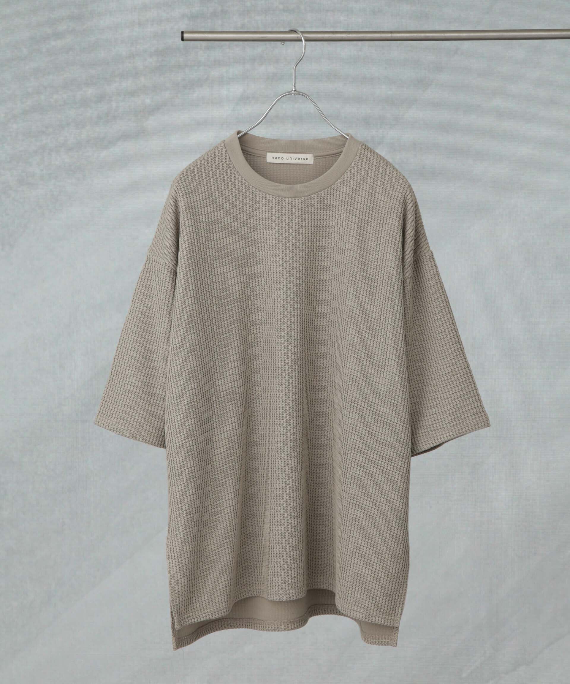 nano･universe「ジャガードニットソーTシャツ 半袖(セットアップ可)」|Tシャツ・カットソー|