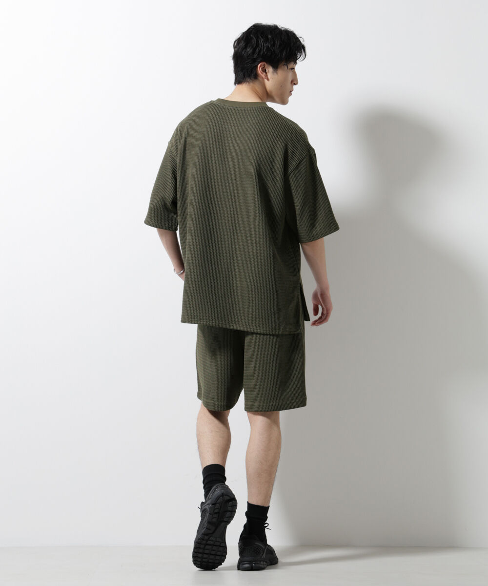 nano･universe「ジャガードニットソーTシャツ 半袖(セットアップ可)」|Tシャツ・カットソー|