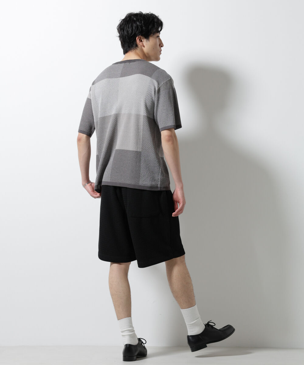 nano･universe「ジャガードニットソーショートパンツ（セットアップ可）」|チノ|