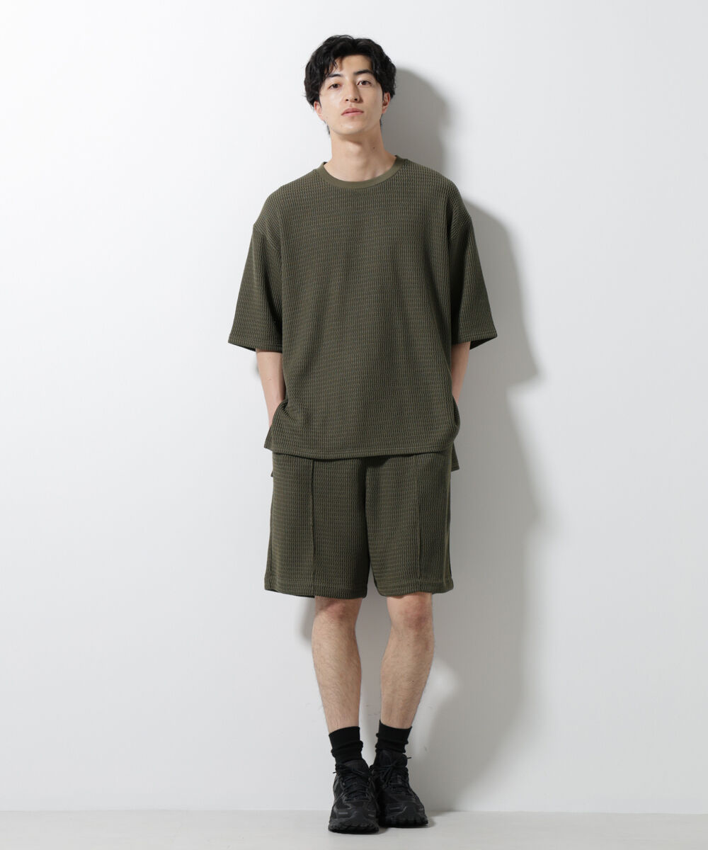 nano･universe「ジャガードニットソーショートパンツ（セットアップ可）」|チノ|
