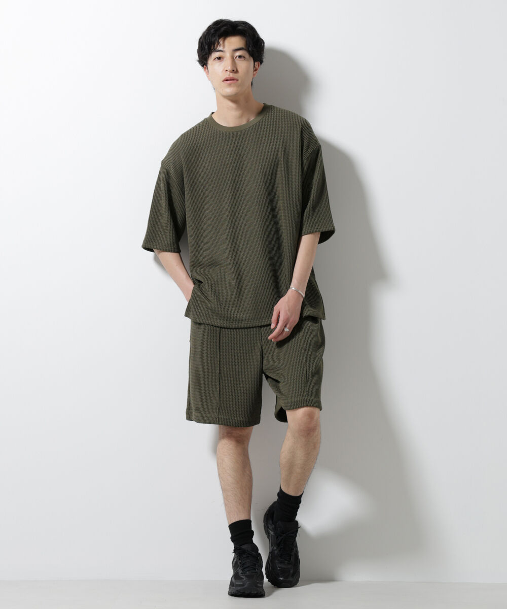 nano･universe「ジャガードニットソーショートパンツ（セットアップ可）」|チノ|