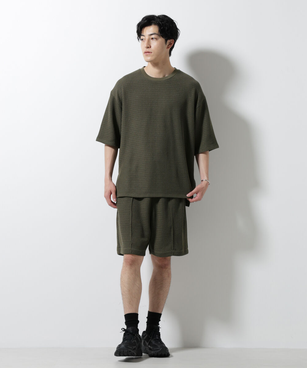 nano･universe「ジャガードニットソーショートパンツ（セットアップ可）」|チノ|