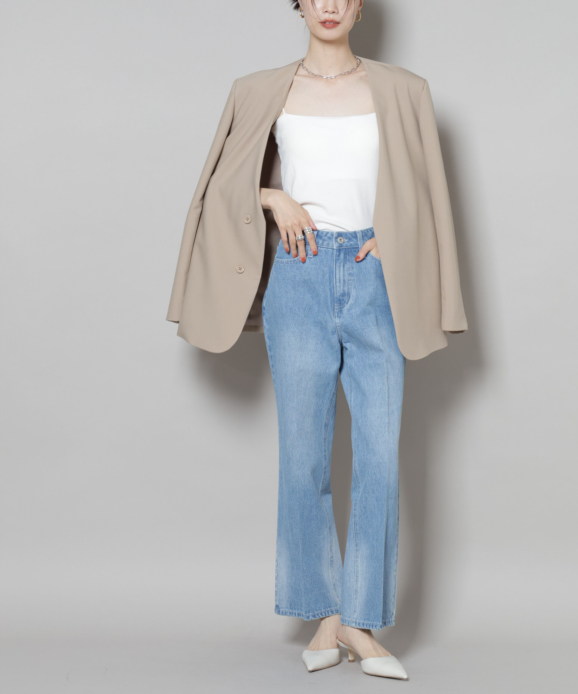 nano･universe「センタープレスデニム」|チノ|L.ブルー1